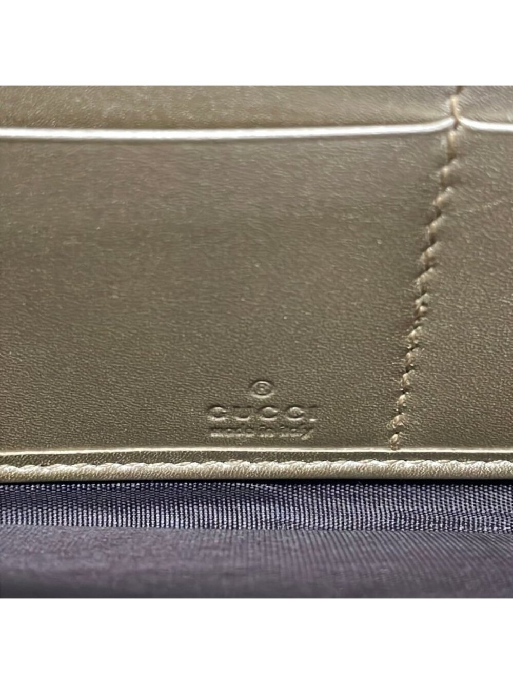 Gucci Wallet Gold Zip Around Leather - Picture 5 of 8